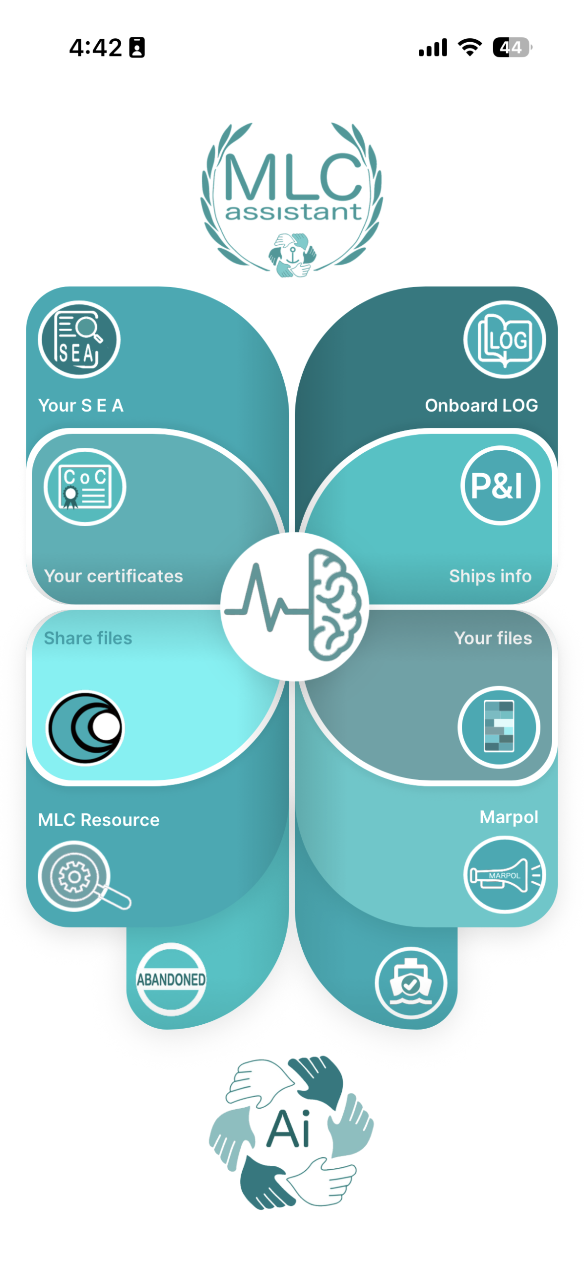 MLC assistant app home screen